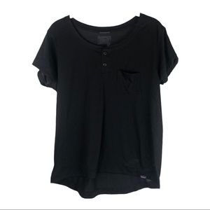 Patagonia Womens Black Capilene Short Sleeve Tee L